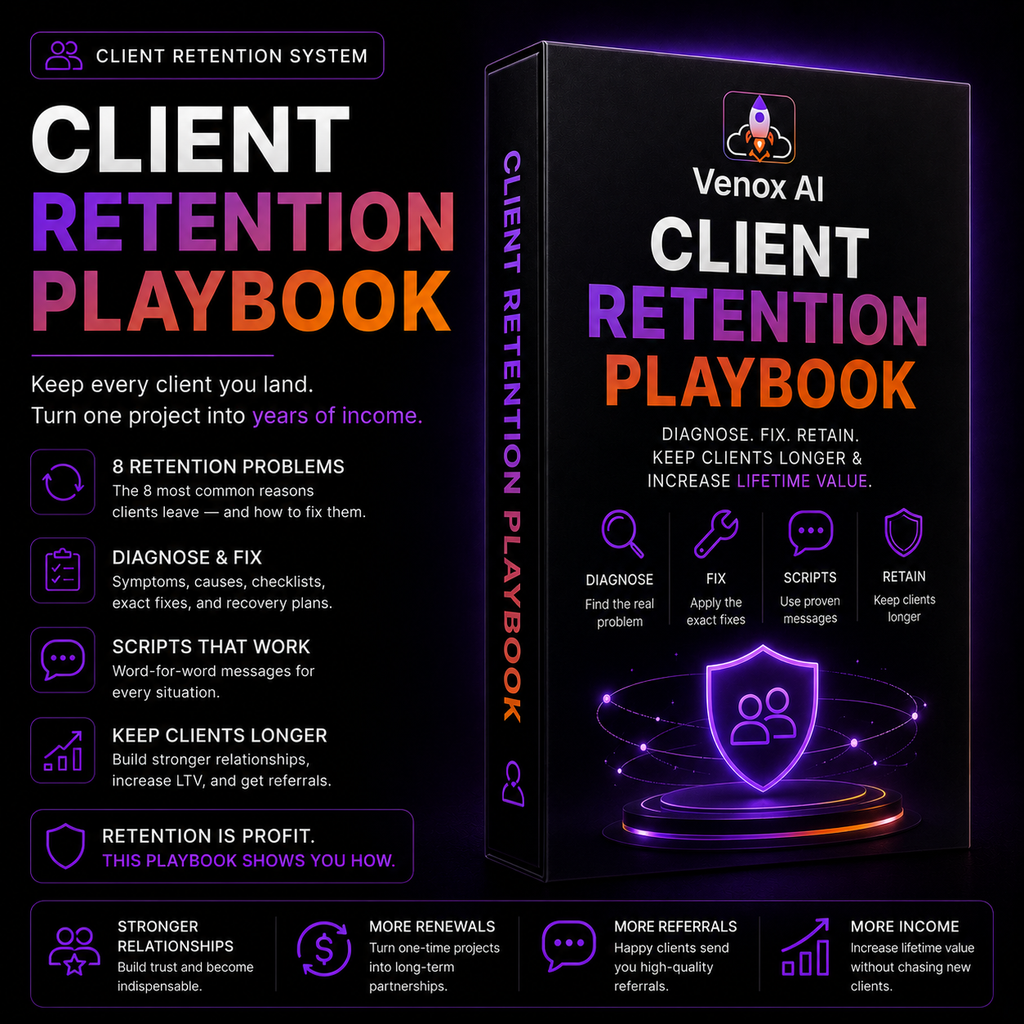 Client Retention Playbook with systems for retaining freelance clients and increasing lifetime client value
